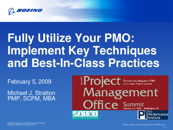 (PDF) Fully Utilize Your PMO: Implement Key Techniques and Best-In ...