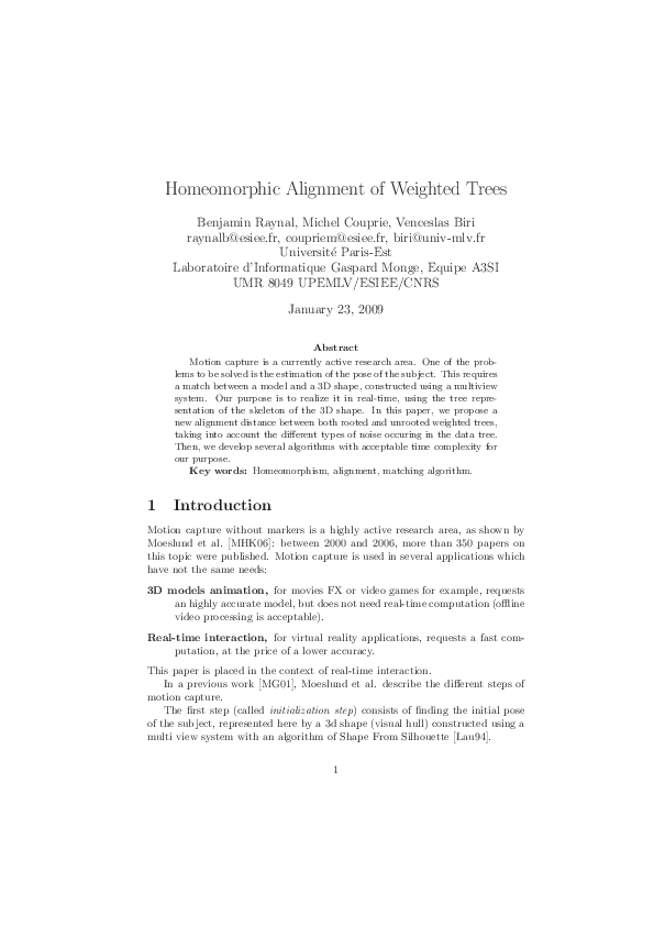 (PDF) Homeomorphic alignment of weighted trees