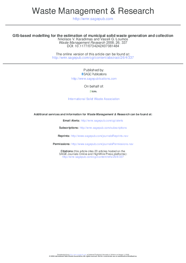 (PDF) GIS-Based Modelling for the Estimation of Municipal Solid Waste ...