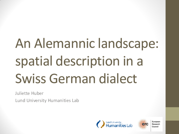(PPT) An Alemannic landscape: spatial description in a Swiss German dialect