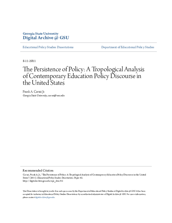 (PDF) The Persistence of Policy: A Tropological Analysis of ...
