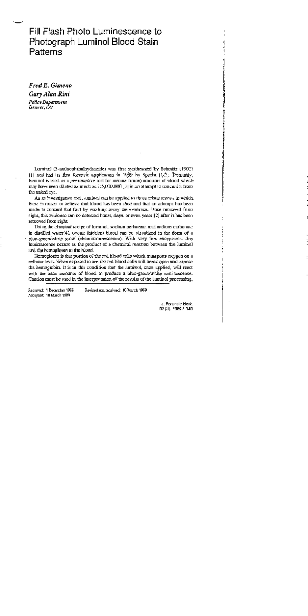 (PDF) Fill flash photo luminescence to photograph luminol blood stain ...