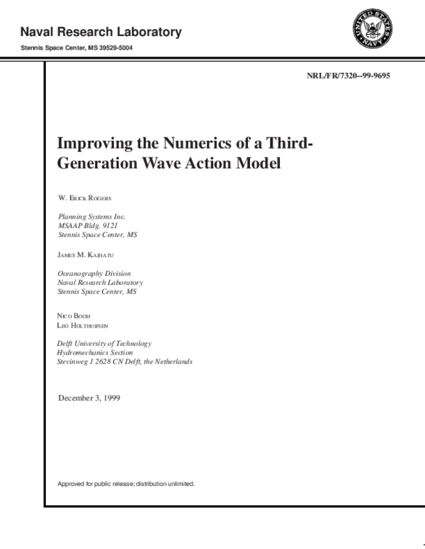 (PDF) Improving the numerics of a third-generation wave action model
