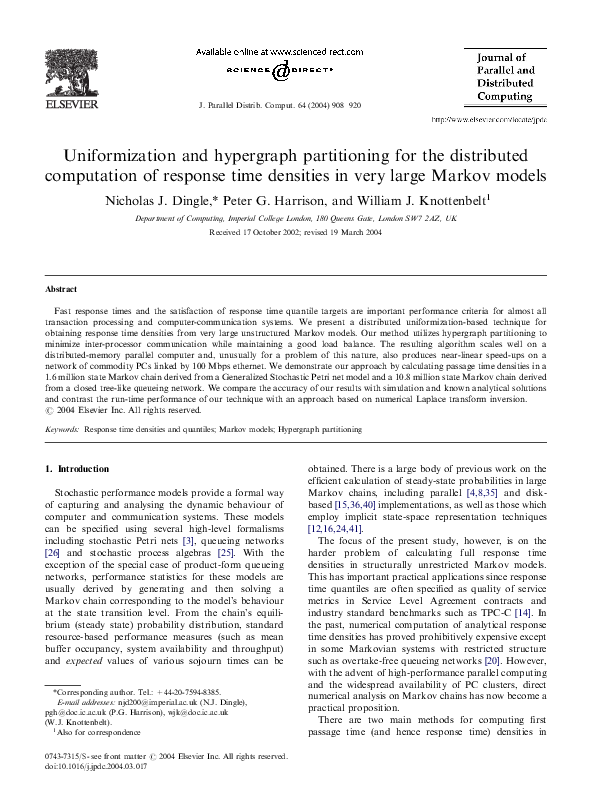 (PDF) Uniformization and hypergraph partitioning for the distributed computation of response ...