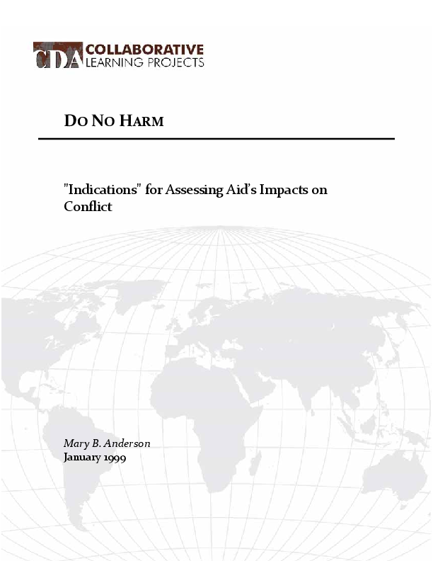 Pdf Do No Harm How Aid Can Support Peace Or War Anam Ansari Academia Edu