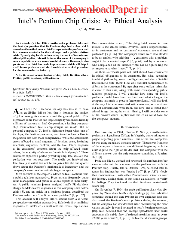 Pentium flaw essay 08 picture