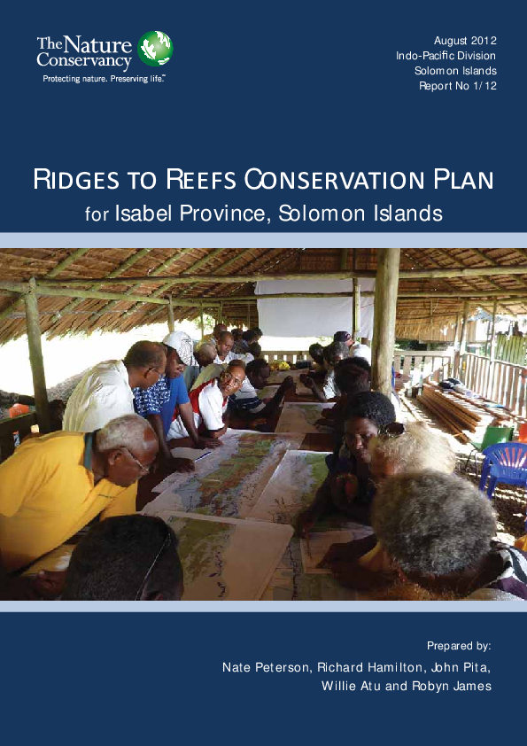 (PDF) Ridges to Reefs Conservation Plan for Isabel Province, Solomon ...