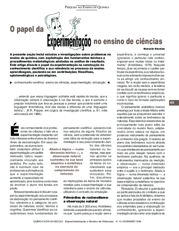 (PDF) O papel da experimentação no