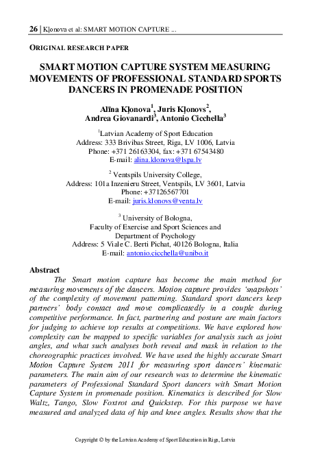 (PDF) SMART MOTION CAPTURE SYSTEM MEASURING MOVEMENTS OF PROFESSIONAL ...