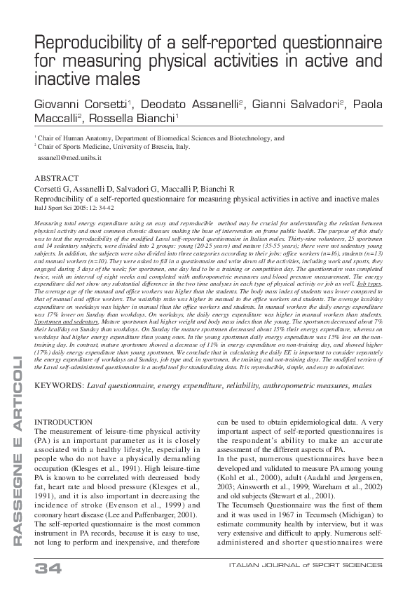 (PDF) Reproducibility of a self-reported questionnaire for measuring ...