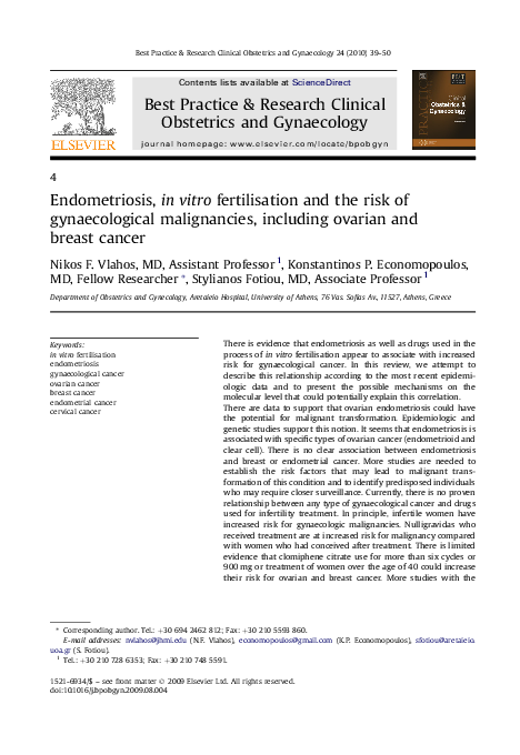 (PDF) Endometriosis, in vitro fertilisation and the risk of ...