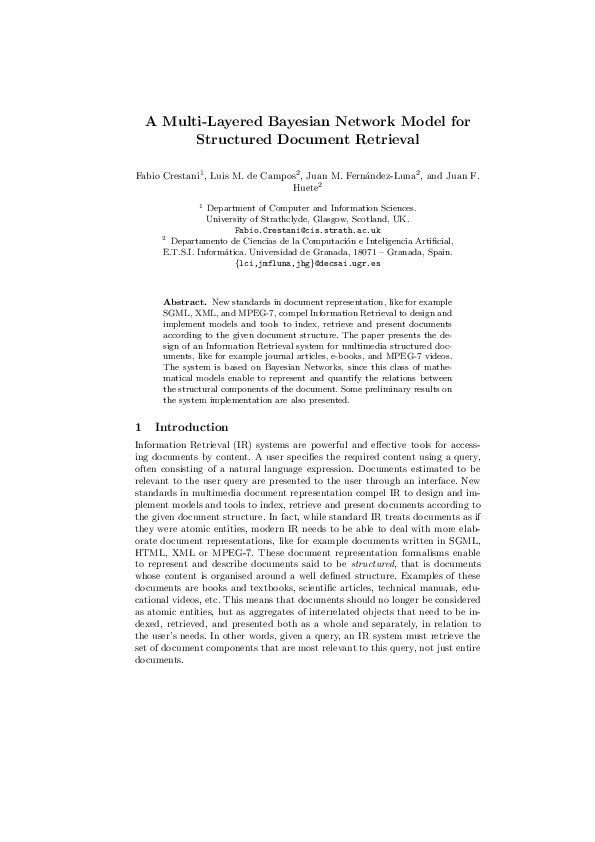 (PDF) A multi-layered Bayesian network model for structured document ...