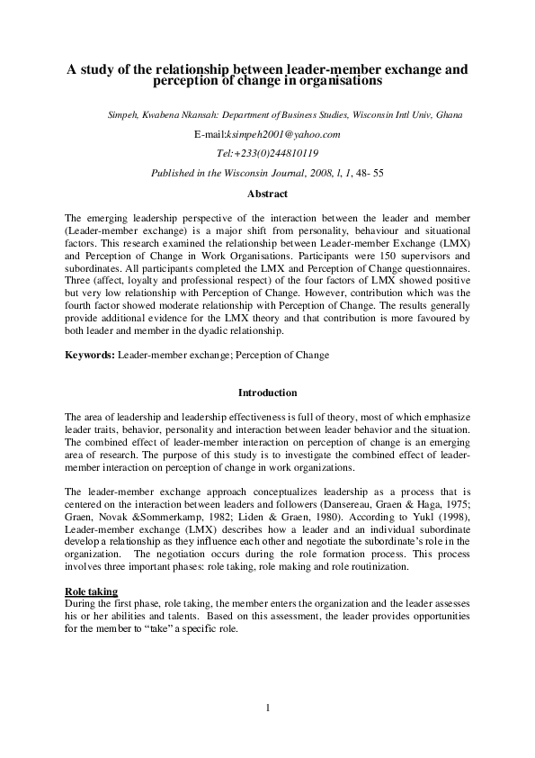 Leader-member exchange theory examples picture