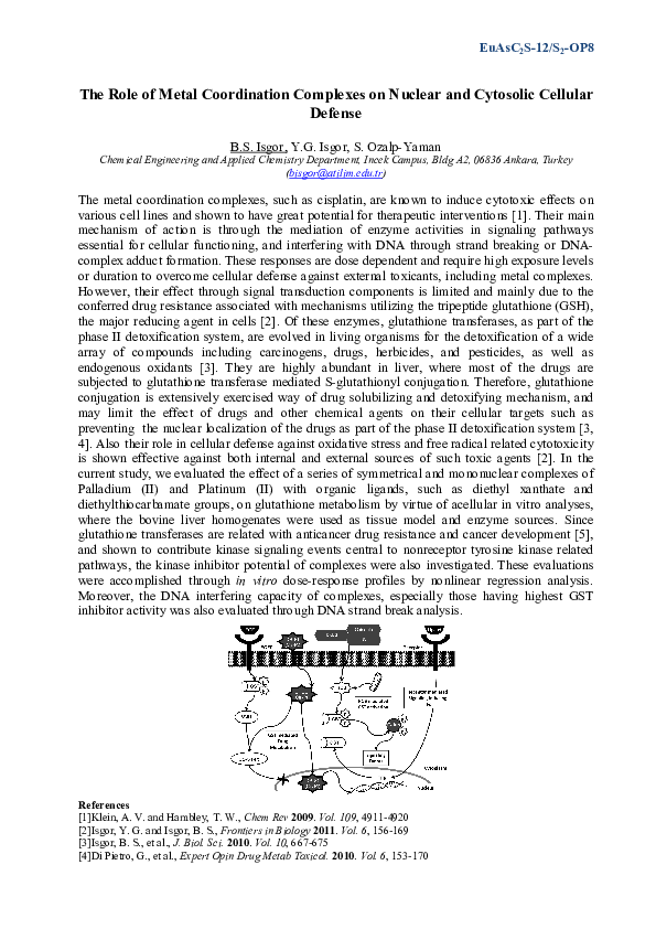 PDF) The Role of Metal Coordination Complexes on Nuclear and Cytosolic Cellular Defense