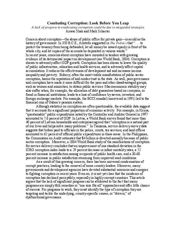 Combating corruption essay picture