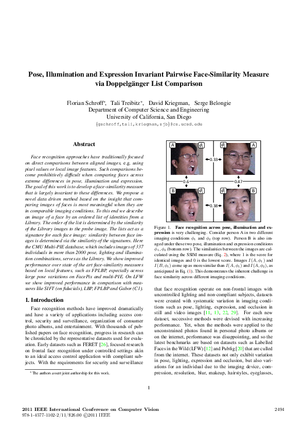 (PDF) Pose, illumination and expression invariant pairwise face ...