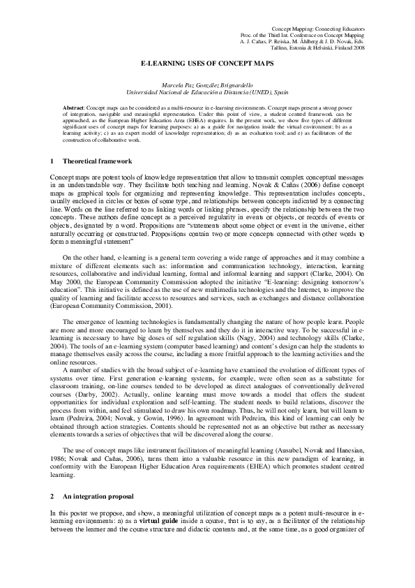 e-Learning use of concept maps