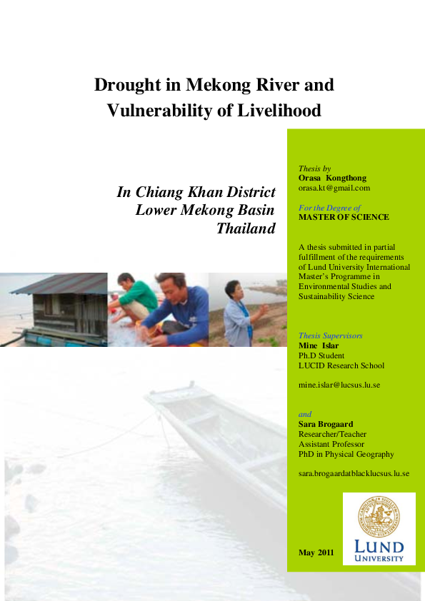 (PDF) Drought in Mekong River and Vulnerability of Livelihood