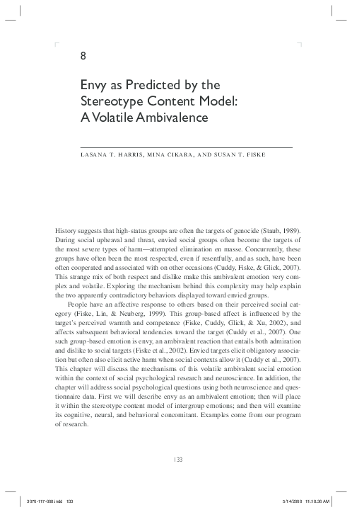 (PDF) Envy as predicted by the stereotype content model: Volatile ...