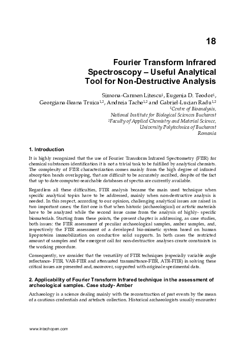 (PDF) Fourier Transform Infrared Spectroscopy–Useful Analytical Tool ...
