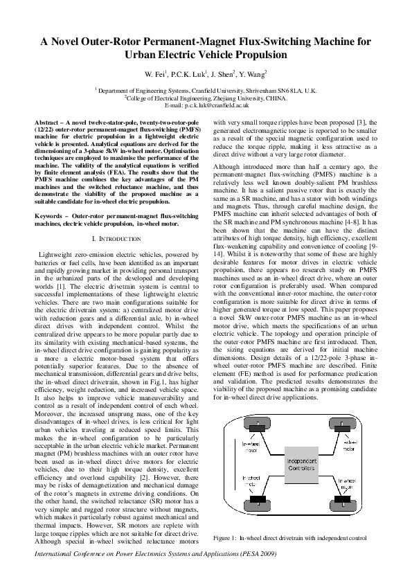 (PDF) A novel outer-rotor permanent-magnet flux-switching machine for ...