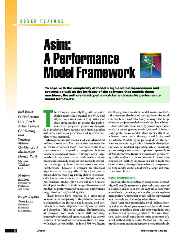 (PDF) Asim: A performance model framework