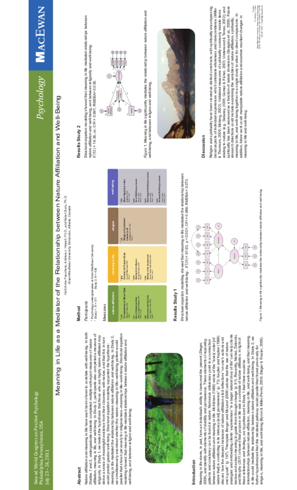 (PDF) Meaning in life as a mediator of the relationship between nature ...