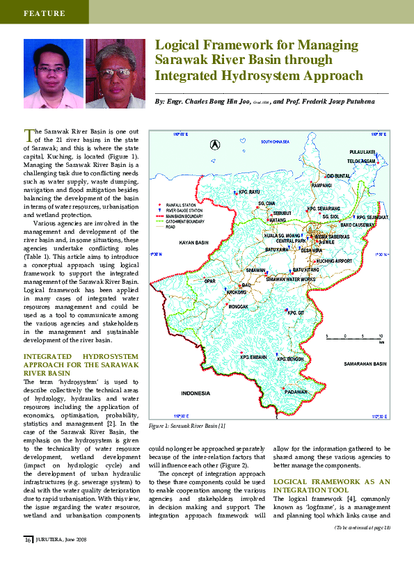 (PDF) Logical framework for managing Sarawak River Basin through ...