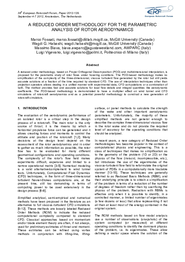 (PDF) A reduced order methodology for the parametric analysis of rotor ...