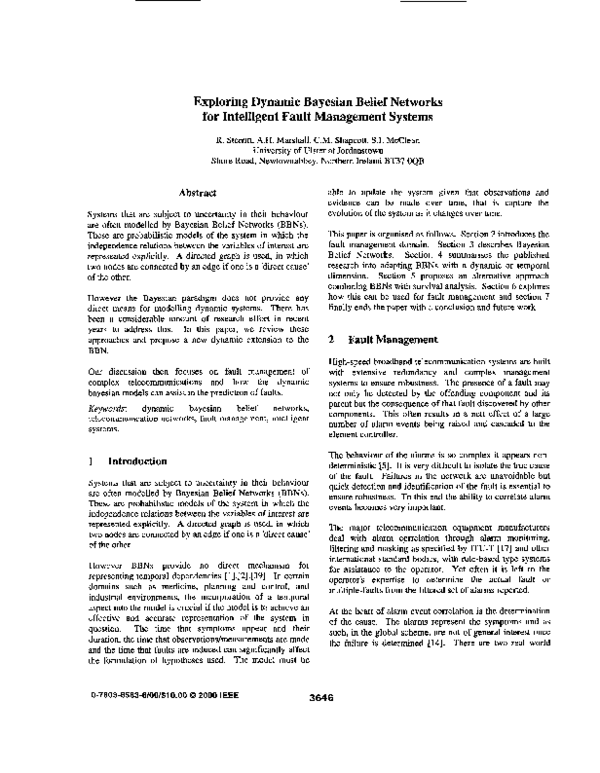 (PDF) Exploring dynamic Bayesian belief networks for intelligent fault ...