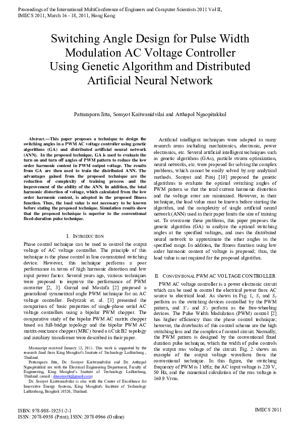 (PDF) Switching Angle Design for Pulse Width Modulation AC Voltage ...