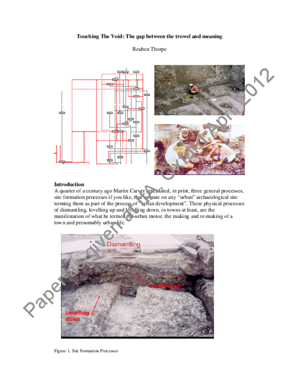 (PDF) Touching the void The gap between trowel and meaning Reuben