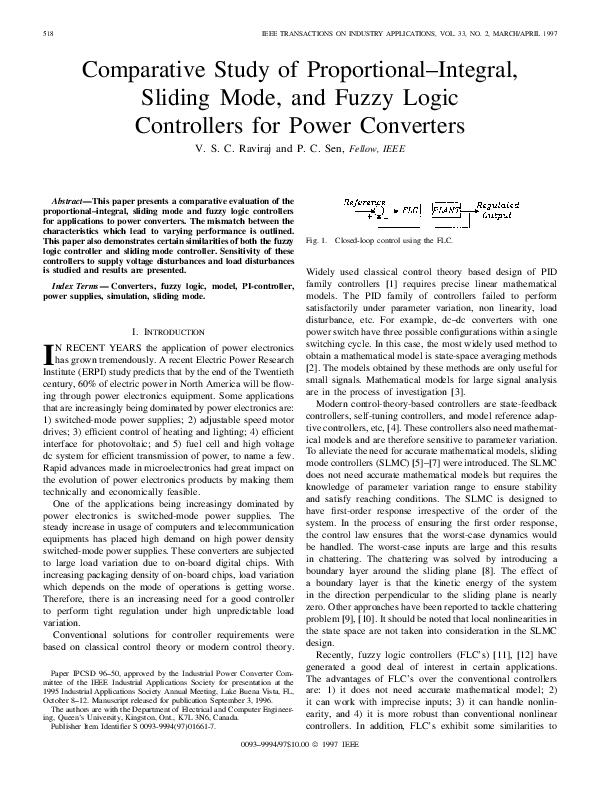 (PDF) Comparative study of proportional-integral, sliding mode and ...