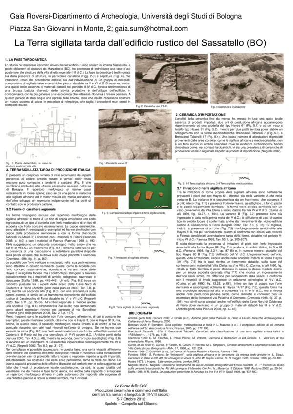 (PDF) La Terra sigillata tarda dall’edificio rustico del Sassatello (BO)