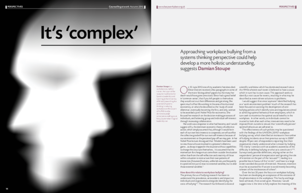 (PDF) It's Complex (Systems Thinking and Workplace Bullying)