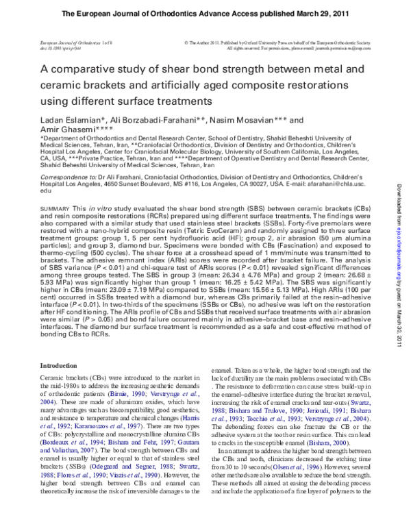 (PDF) A comparative study of shear bond strength between metal and ...
