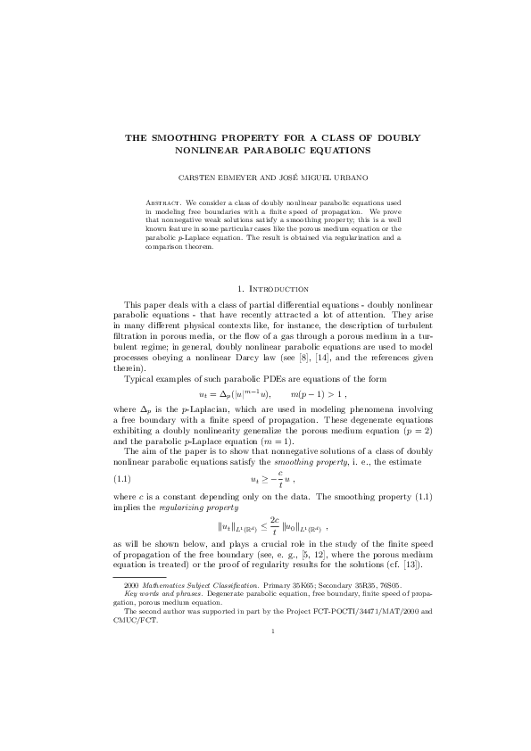 (PDF) The smoothing property for a class of doubly nonlinear parabolic ...