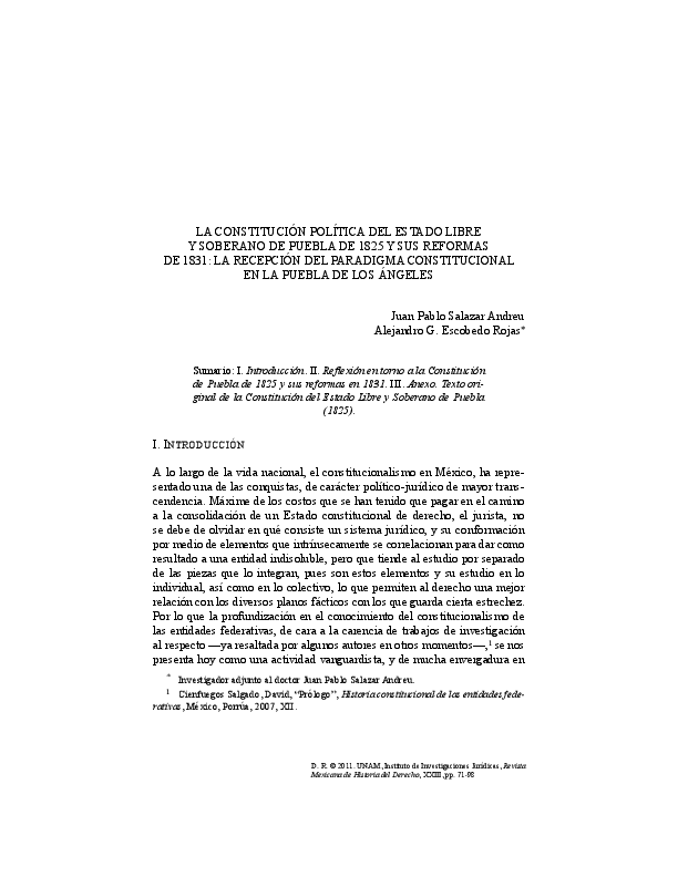 (PDF) La Constitución Política del Estado Libre y Soberano de Puebla de ...