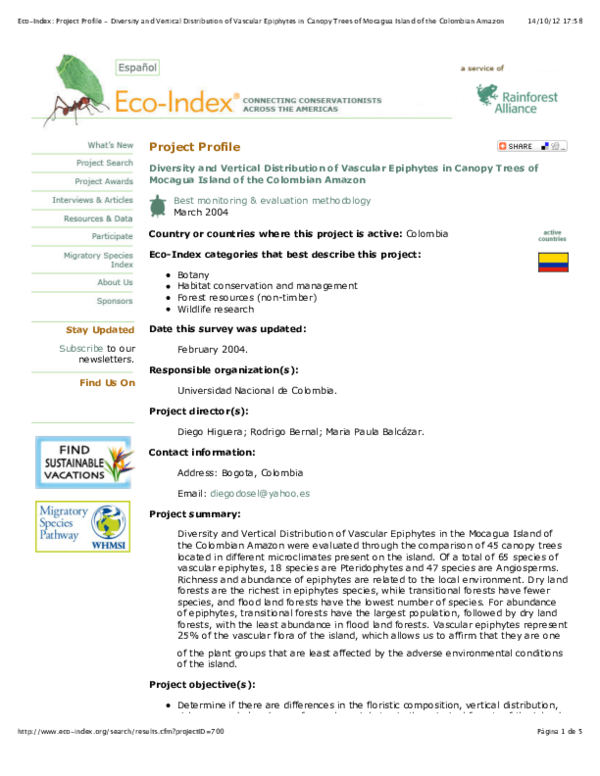(PDF) Diversity and Vertical Distribution of Vascular Epiphytes in ...