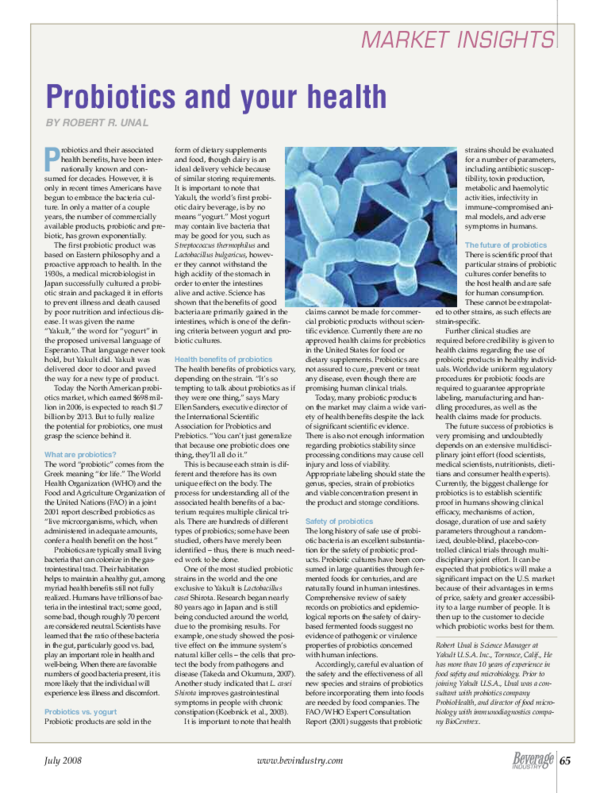 (PDF) Probiotics and Your Health