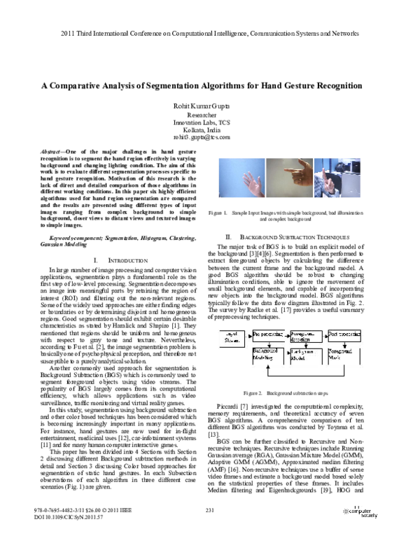(PDF) A Comparative Analysis of Segmentation Algorithms for Hand ...