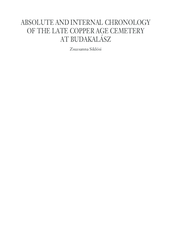 (PDF) Absolute and internal chronology of the Late Copper Age cemetery