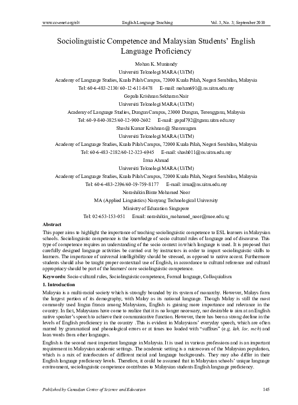 Sociolinguistic competence in second language acquisition picture