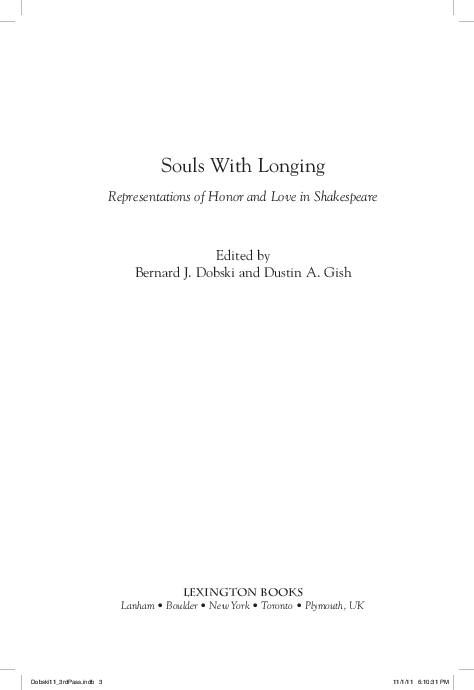 (PDF) Souls With Longing: Representations of Honor and Love in ...