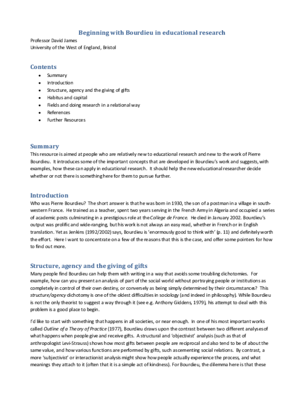 Bourdieu theory of practice summary image