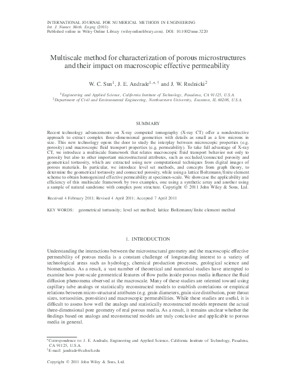 (PDF) Multiscale method for characterization of porous microstructures ...