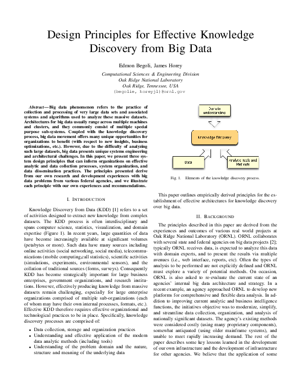 (PDF) Design Principles for Effective Knowledge Discovery from Big Data
