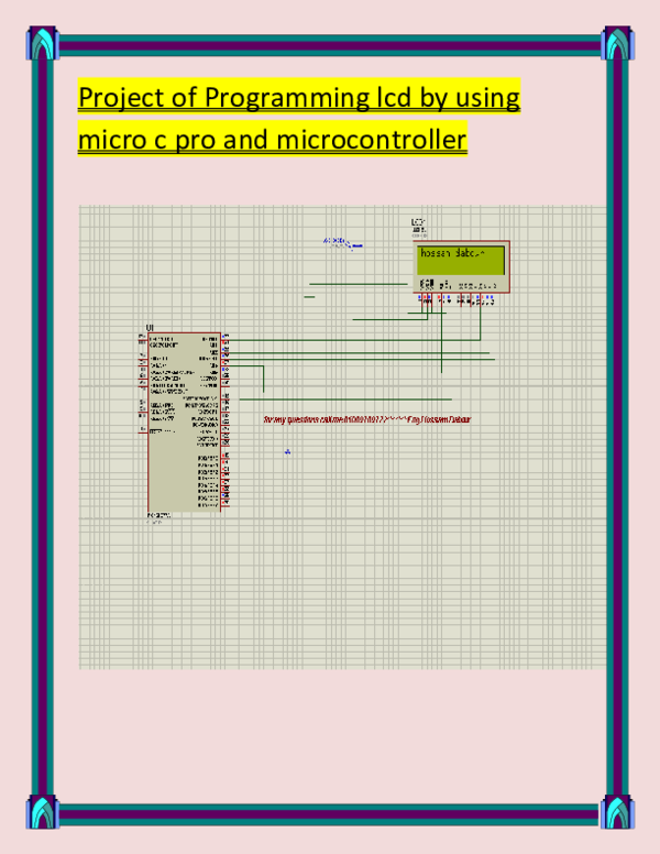 (DOC) Project of Programming lcd by using micro c pro and microcontroller