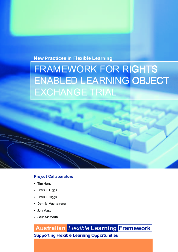 (PDF) Framework for Rights Enabled Learning Object Trial – New ...