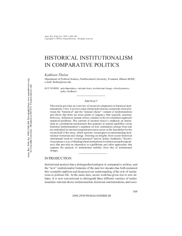 Historical institutionalism essay picture